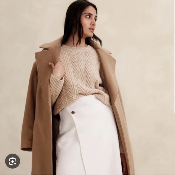 BANANA REPUBLIC Nadia Cashmere Blend Cable Sweater, BLACK, Size XL - Picture 3 of 3